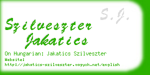 szilveszter jakatics business card